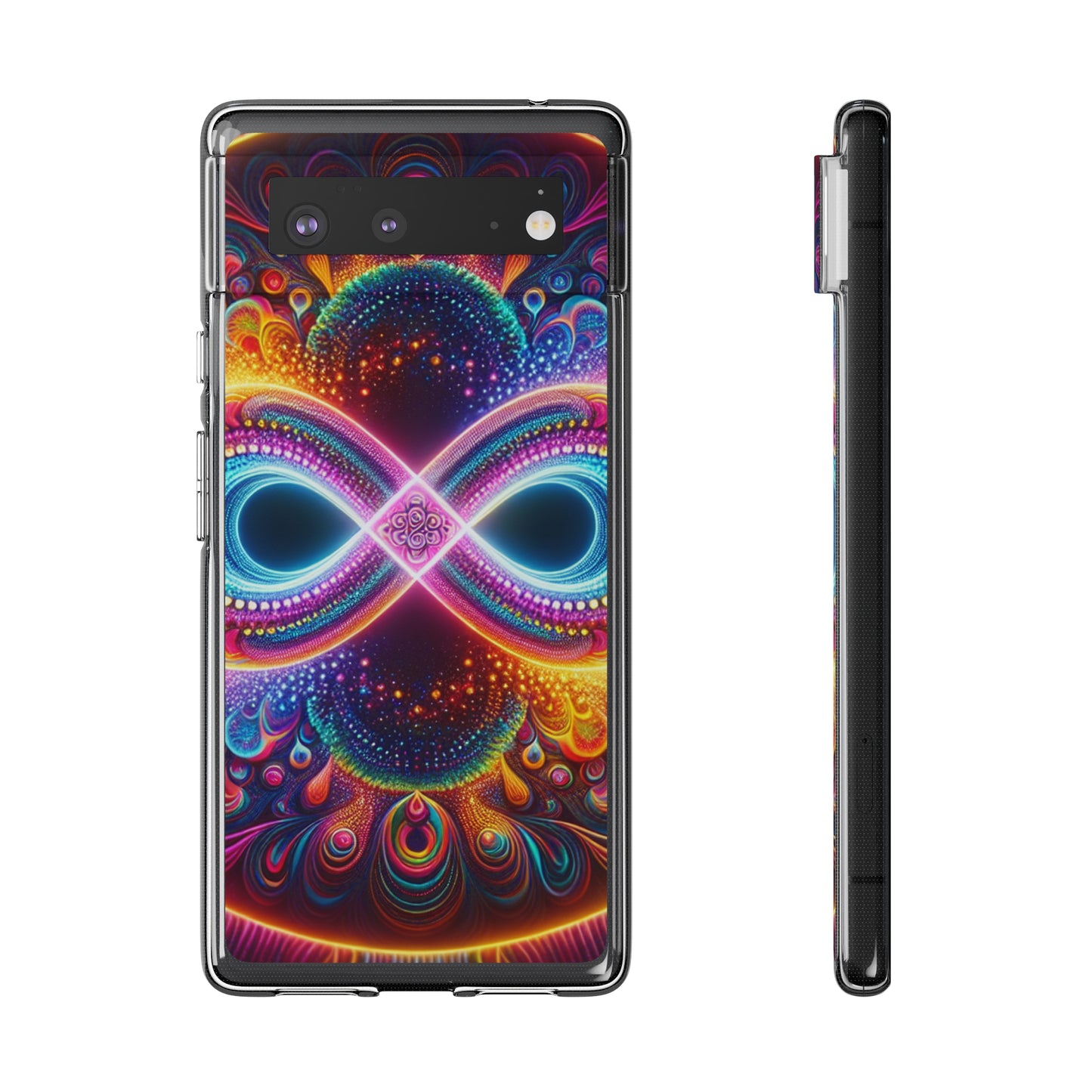 "Neon Psychedelic Infinity" Infinity Patterns Art Polycarbonate Phone Case