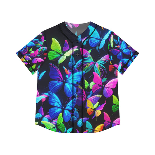 "Aurora's Neon Butterfly Dreamscape" Neon Butterflies Womans Jersey