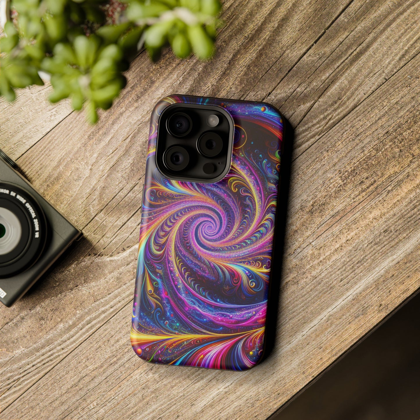 Vivid Psychedelic Cosmic Euphoria. Neon Trippy Infinity Patterns Premium Art Magsafe Magnet Tough IPhone 13 14 15 Pro Plus Max and Mini in Matte and Glossy Phone cases
