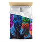 Adolphus van Borcken - NEON Owls Microfiber Duvet Cover