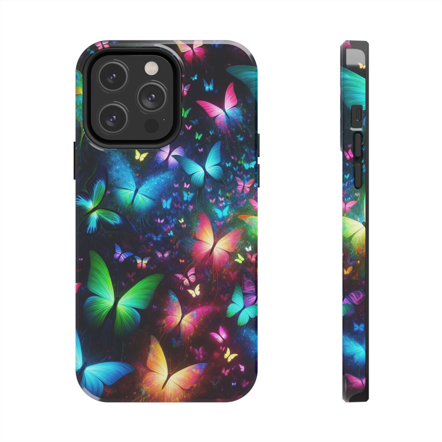 Neon Rainbow Flutterings NEON Butterflies Tough Phone Case