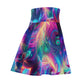 "Galactic Glitz: A Magical Dance of Unicorns" -NEON Unicorns Woman' Skater Skirt
