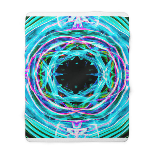 Angelo da Vinci - Trippy Infinity Patterns Sherpa Blanket