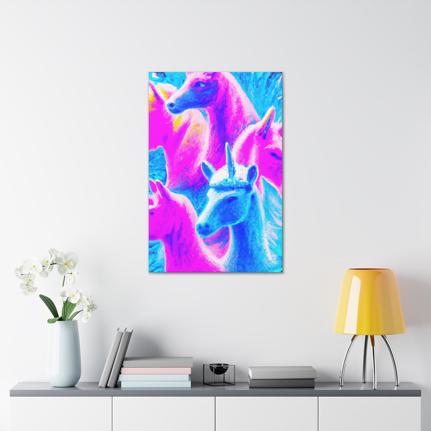 Neon Unicorn Dreamscape NEON Unicorns Art Canvas