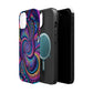 Cosmic Quasar Dreams. Neon Trippy Infinity Patterns Premium Art Magsafe Magnet Tough IPhone 13 14 15 Pro Plus Max and Mini in Matte and Glossy Phone cases