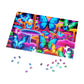 Neon Splendor. - Neon Butterflies and Mushrooms Puzzle 30, 110, 252, and 1000 Pieces