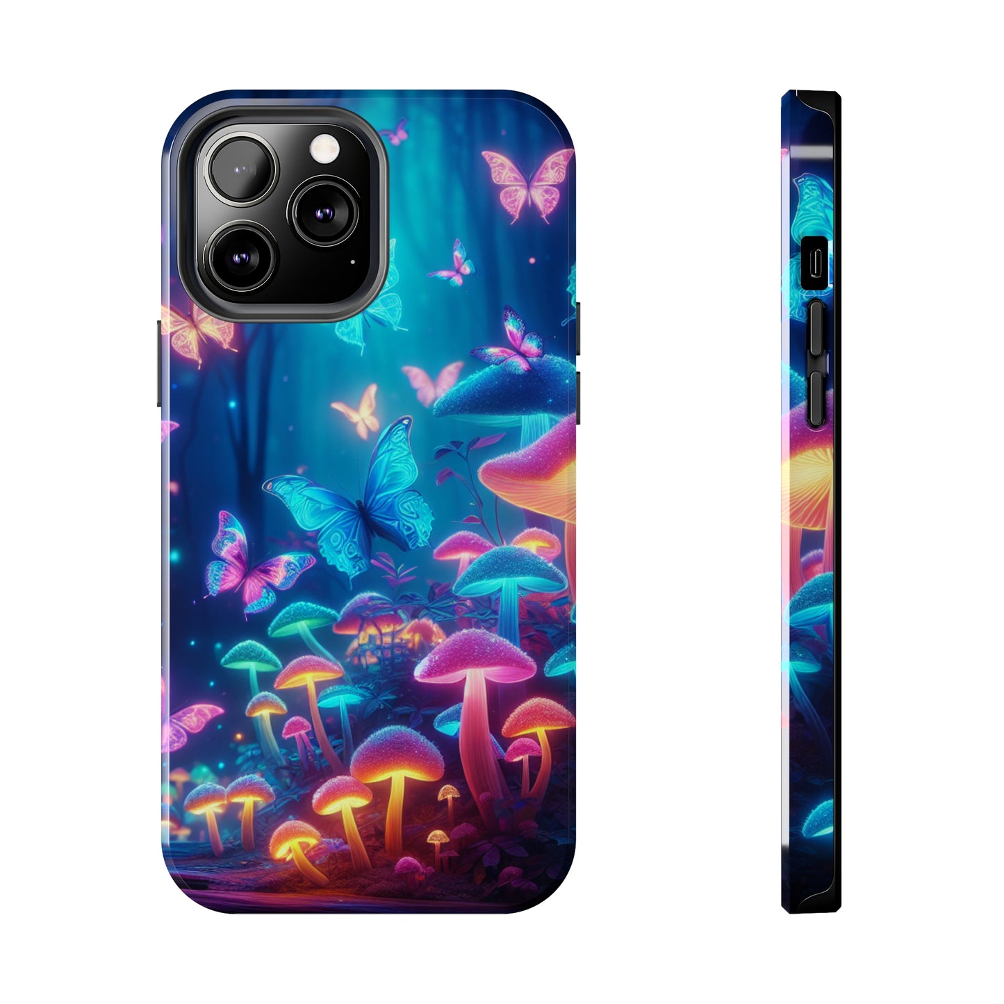 Luminous Jewels in the Forest. Mushrooms & Butterflies Tough Phone Case