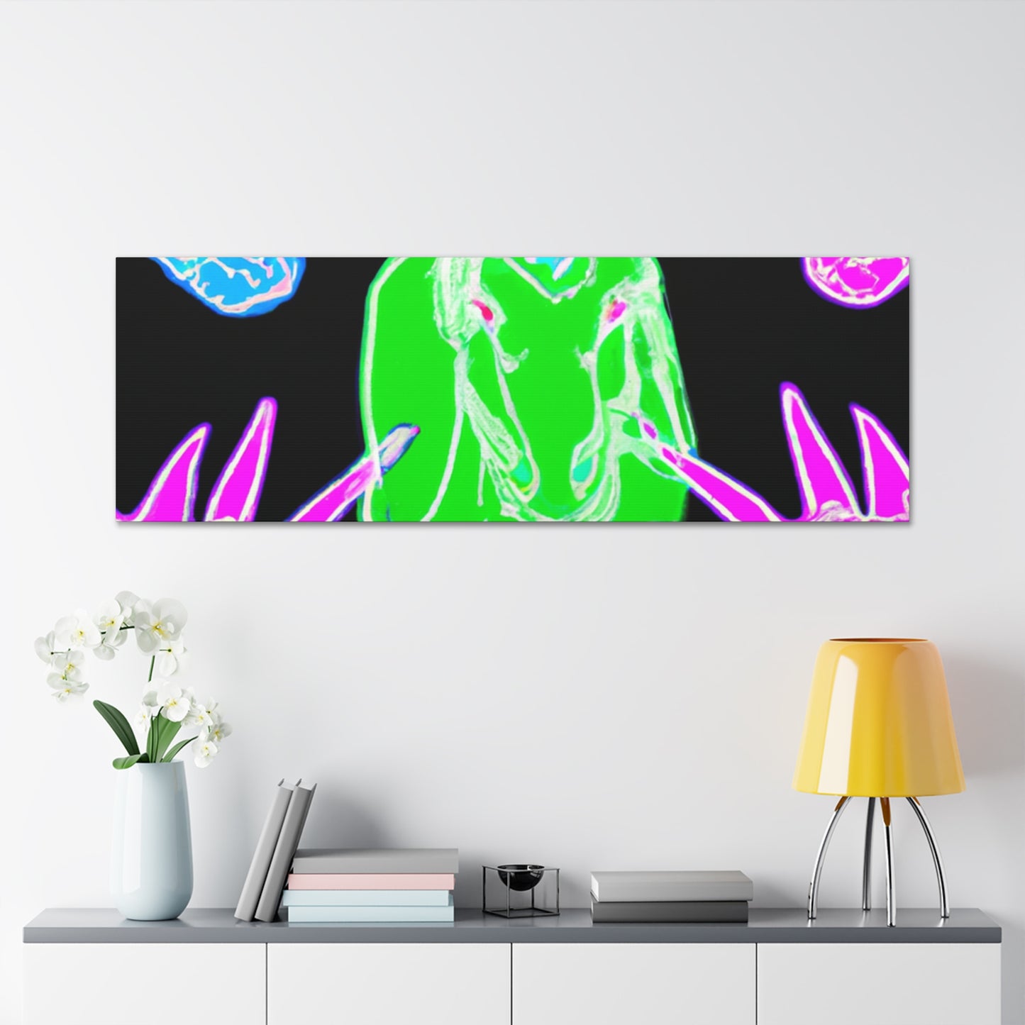 "Cosmic Mysticism" NEON Unicorns Art Canvas