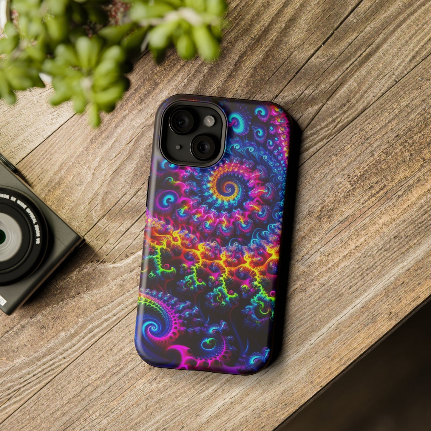 Twilight Infinyscape Neon Trippy Infinity Patterns Premium Art Magsafe Magnet Tough IPhone 13 14 15 Pro Plus Max and Mini in Matte and Glossy Phone cases