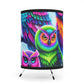 "Glow Owls' Fancy Flock" - NEON Owls Art Tripod Lamp