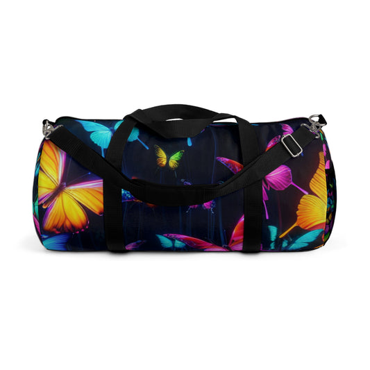 Celestial Splendor - Neon Butterflies Duffle Bag