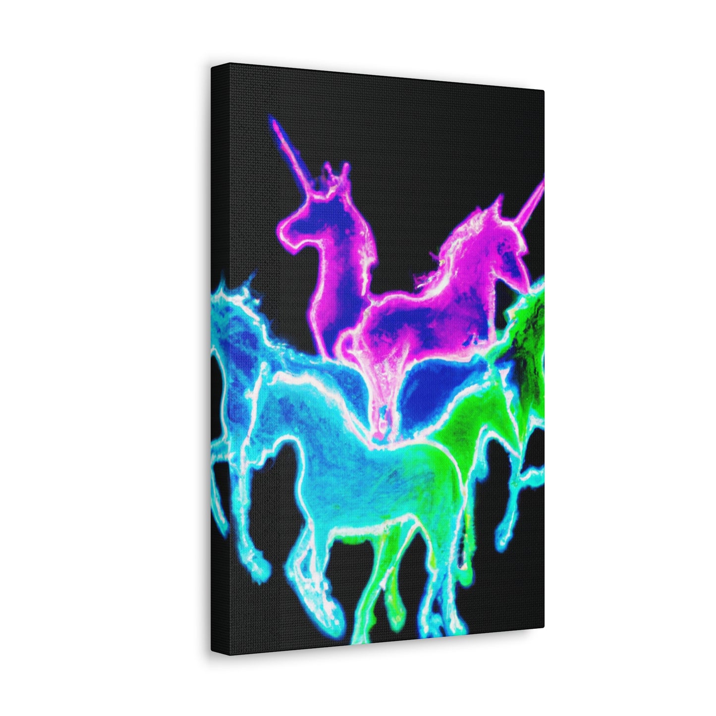 Neon Rainbow Unicorns NEON Unicorns Art Canvas