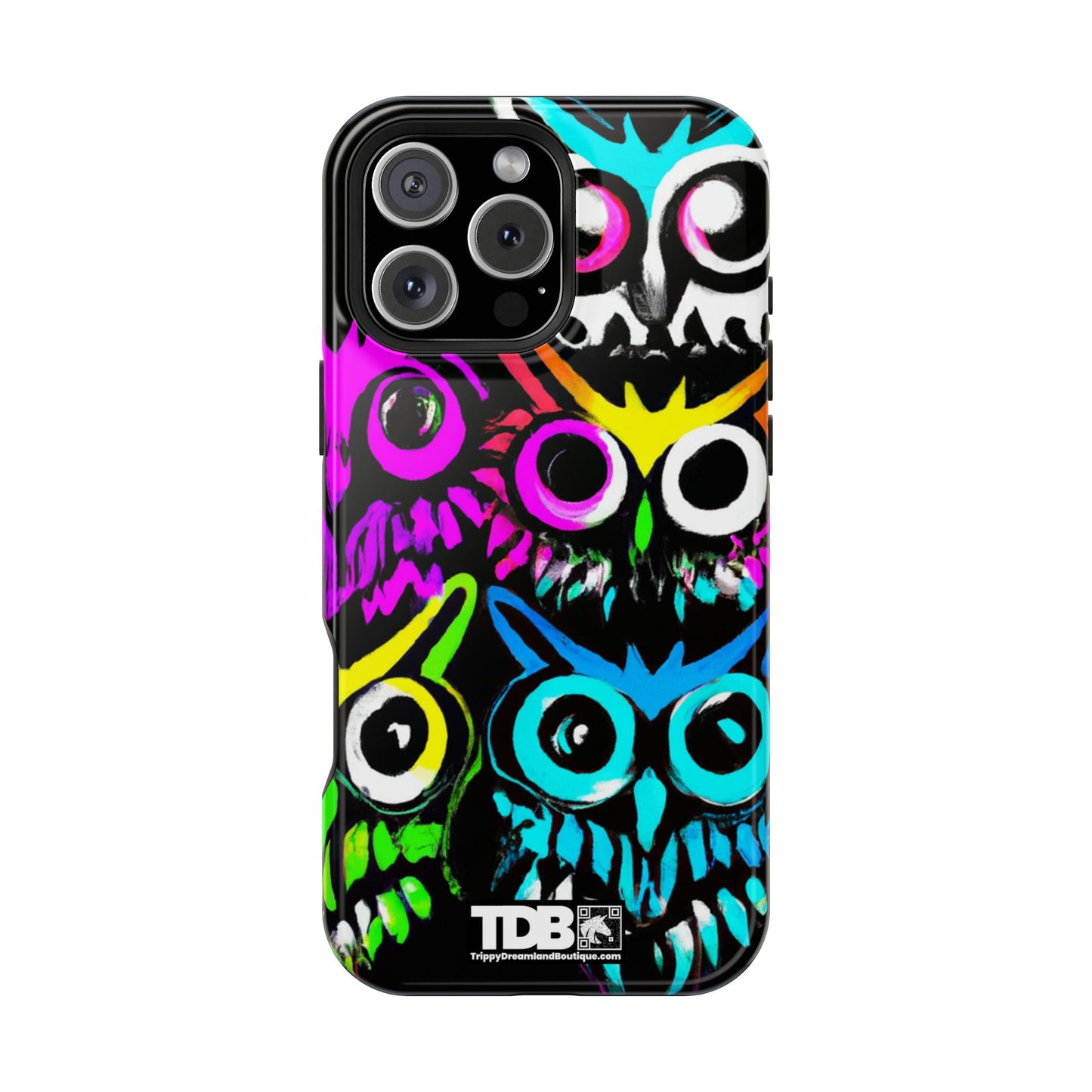 TDB iPhone Magnetic Tough Case - Psychedelic Rave Owl Design