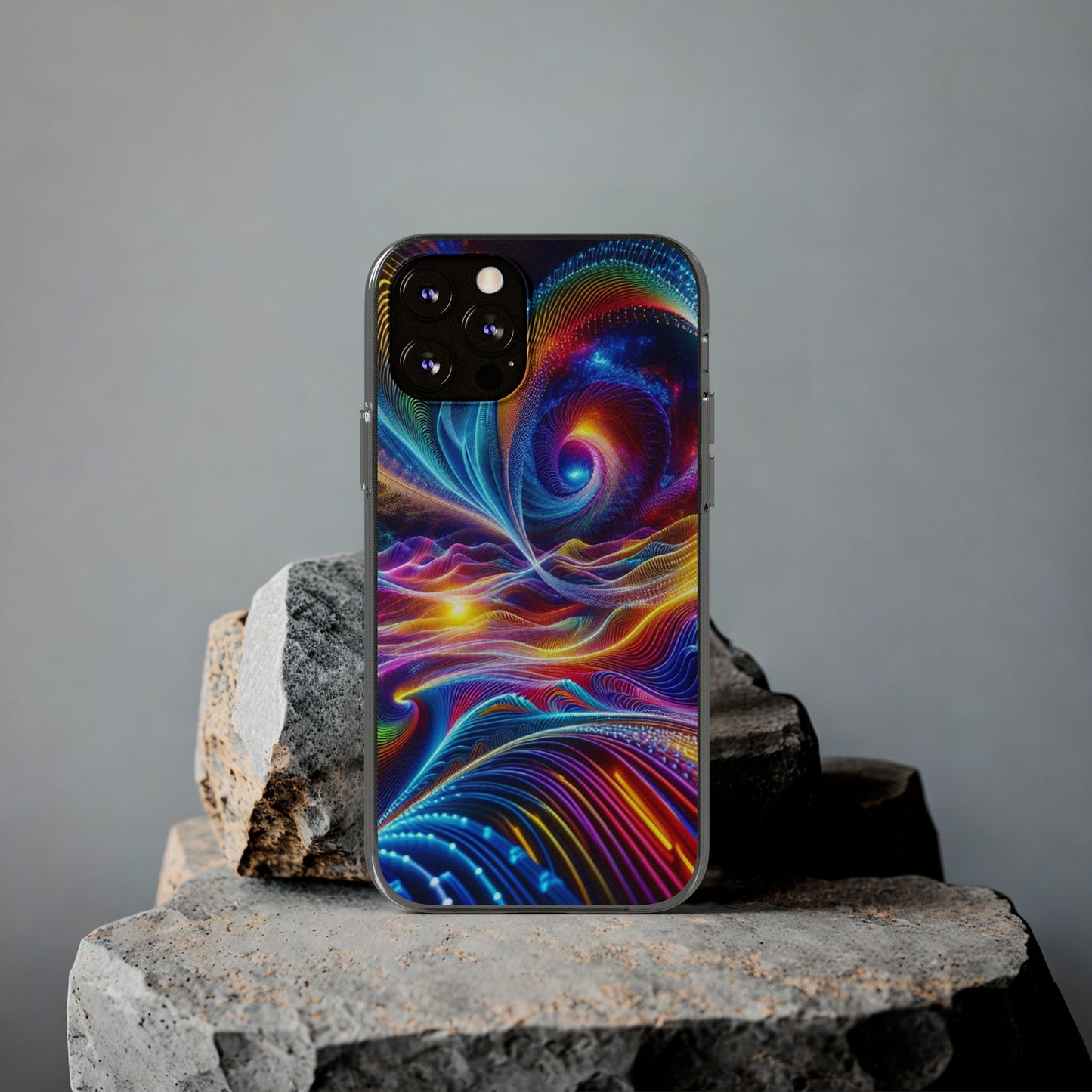 Neon Vortex. Infinity Patterns Art Polycarbonate Phone Case