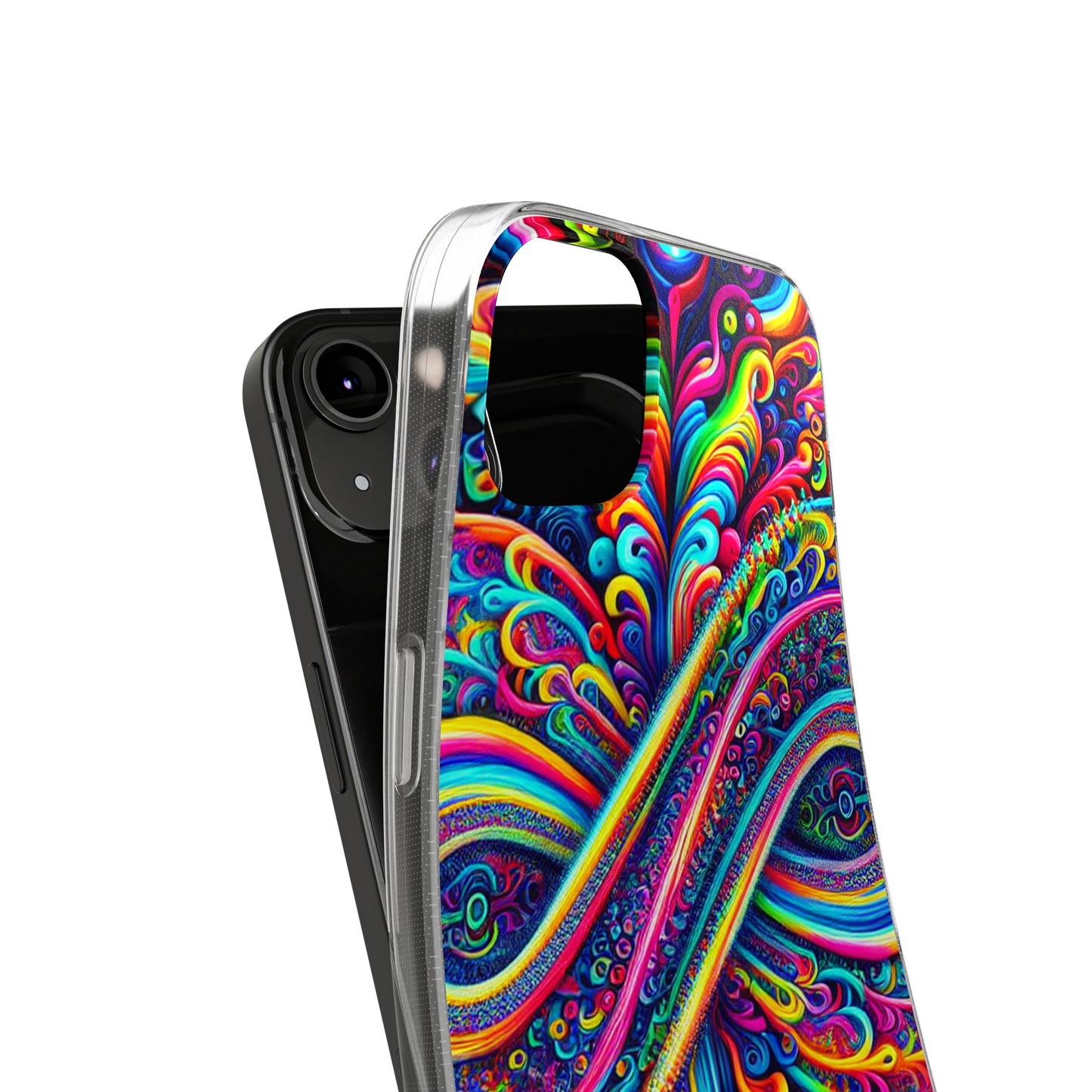 'Infinite Neon Illusion' Infinity Patterns Art Polycarbonate Phone Case