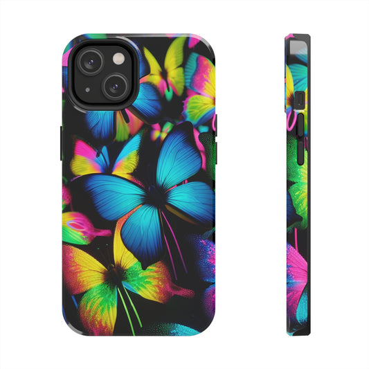 "Neon Flight of Beauty" NEON Butterflies Tough Phone Case