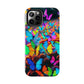 "Neon Butterfly Mural" NEON Butterflies Tough Phone Case Iphone 6 7 8 9 10 11 12 13 14 SE X XR XS Pro Max Mini Plus