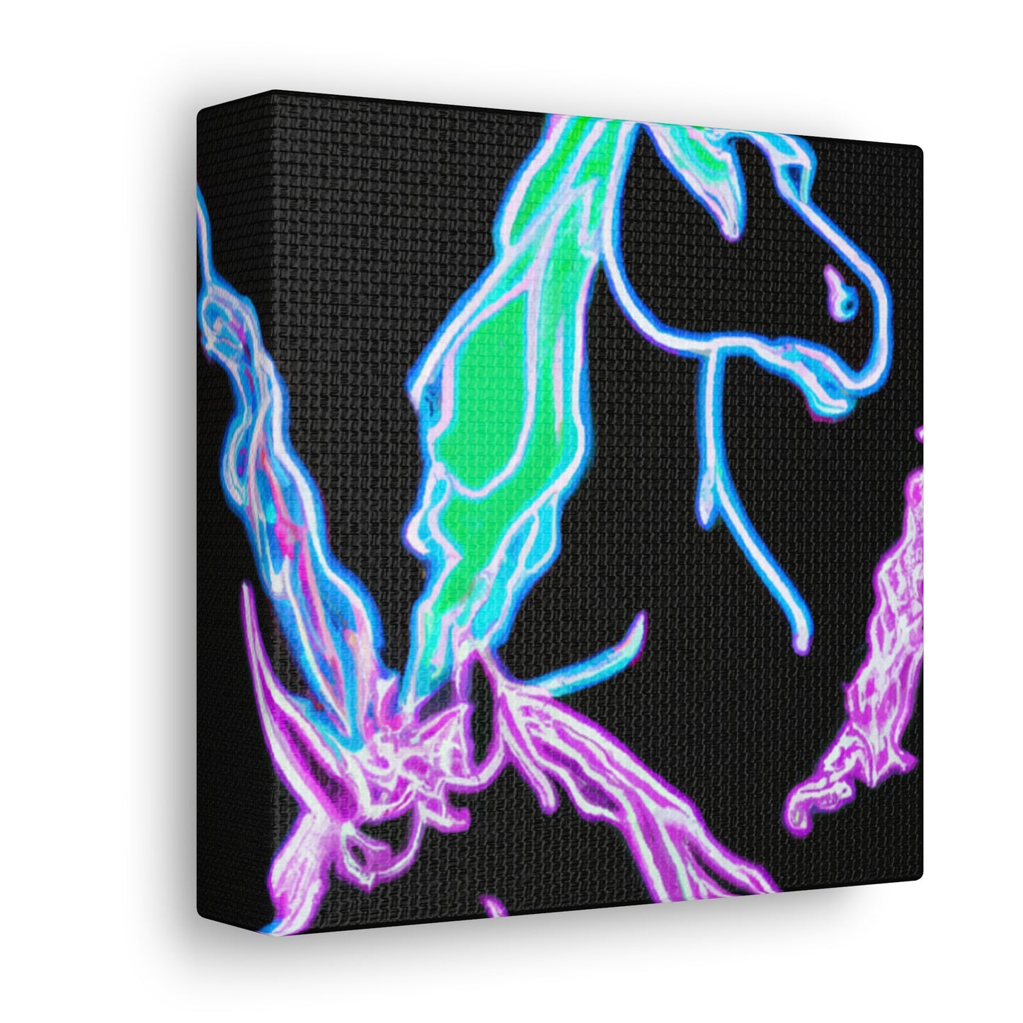 "Galactic Shebang of Neon Unicorns" NEON Unicorns Art Canvas