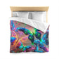 Giovanni de la Prata. - NEON Butterflies Microfiber Duvet Cover