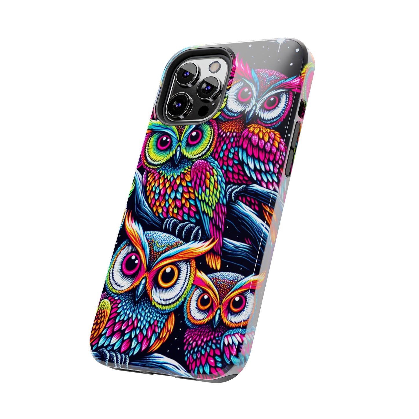 "Neon Nocturne" NEON Owls Tough Phone Case