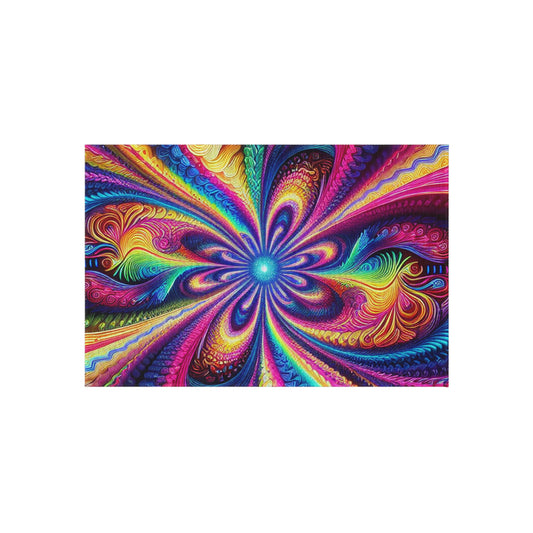 Cosmic Rainbow Infinity Spirograph. Infinity Patterns Outdoor Rug