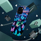 "Fantasia of Neon Butterflies" Neon Butterflies Premium Art Magsafe Magnet Tough IPhone 13 14 15 Pro Plus Max and Mini in Matte and Glossy Phone cases