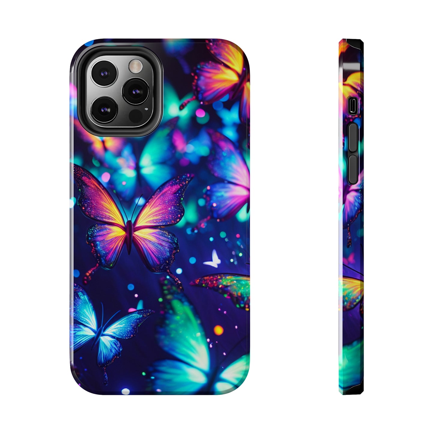 Neon Flutterings. NEON Butterflies Tough Phone Case Iphone 6 7 8 9 10 11 12 13 14 SE X XR XS Pro Max Mini Plus