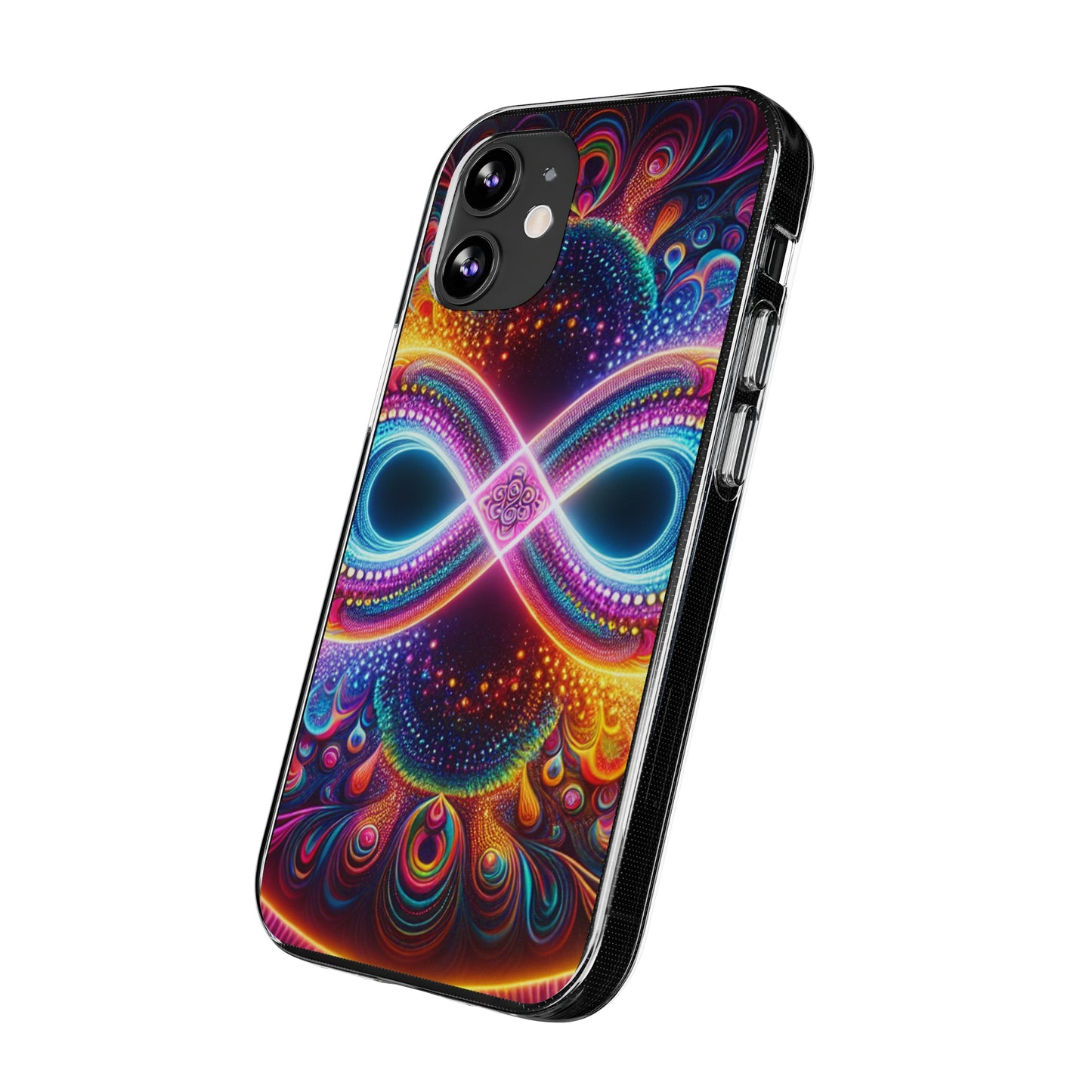 "Neon Psychedelic Infinity" Infinity Patterns Art Polycarbonate Phone Case
