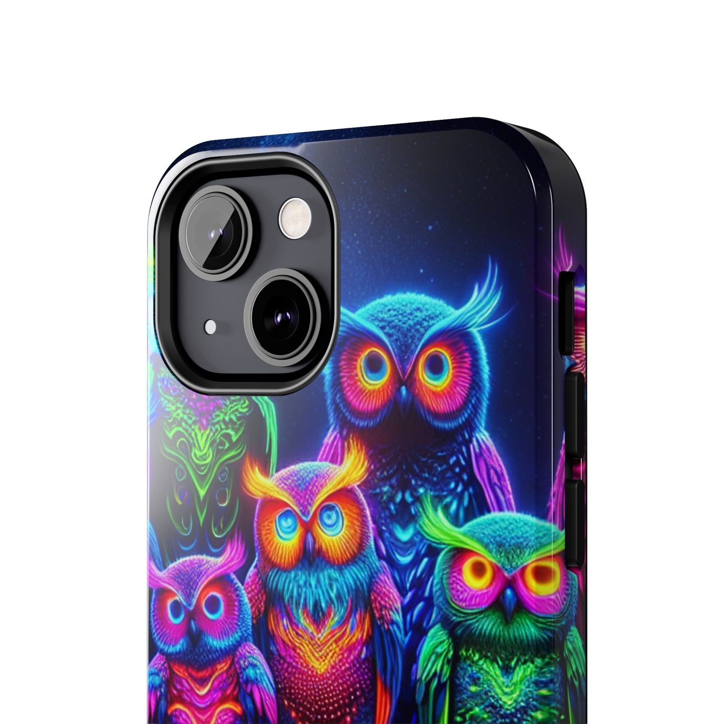 'Neon Rainbow Owls' NEON Owls Tough Phone Case