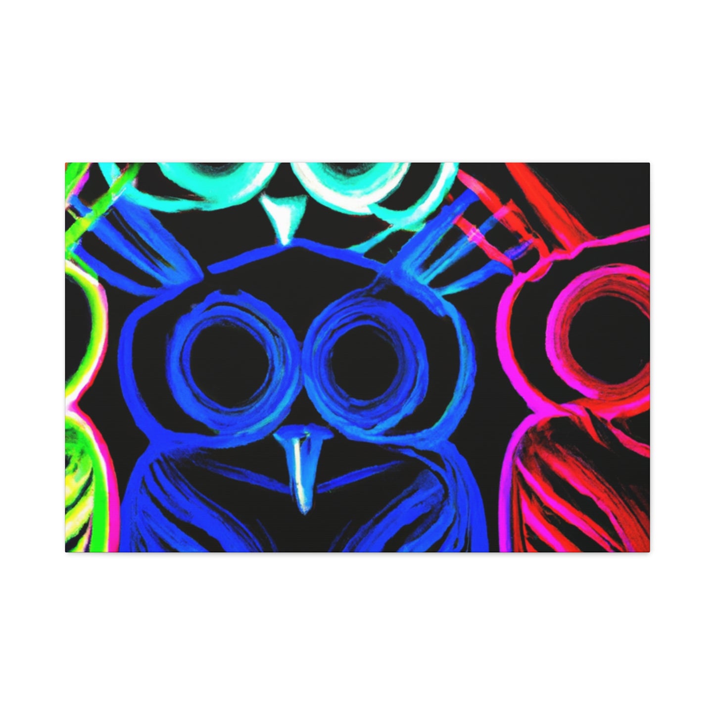 Neon Night Owls. NEON Owls Art Canvas