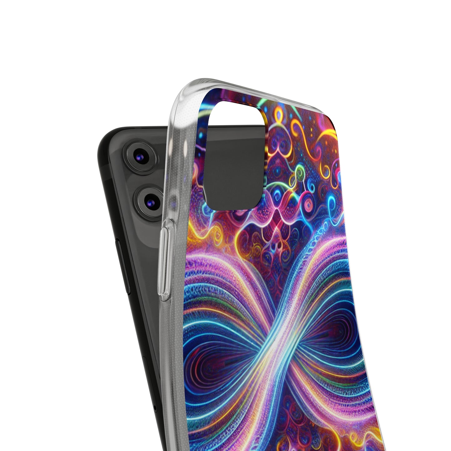 "Neon Infinity Bliss" Infinity Patterns Art Polycarbonate Phone Case