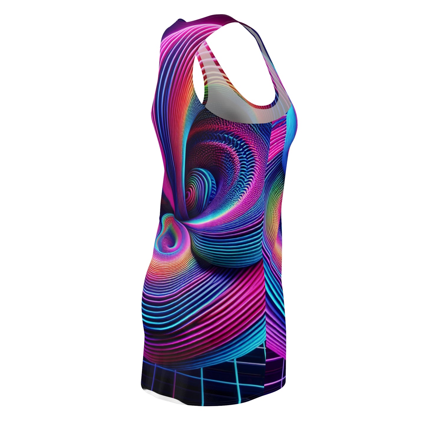 TDB Cosmic Dazzle Maze. Trippy Infinity Patterns Racerback Dress
