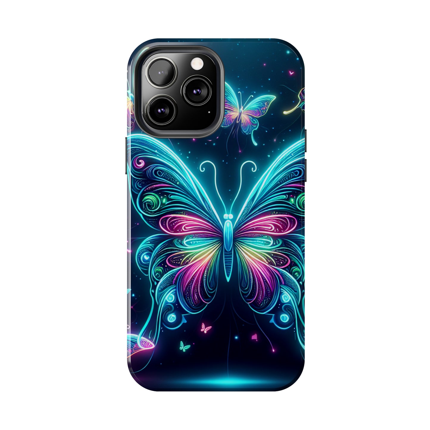 "Neon Butterfly Glo-Rama" NEON Butterflies Tough Phone Case Iphone 6 7 8 9 10 11 12 13 14 SE X XR XS Pro Max Mini Plus