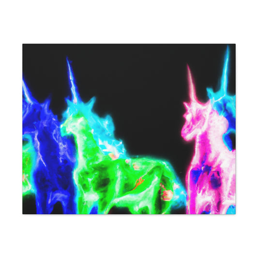 Enchanted Neon Dreamscape NEON Unicorns Art Canvas