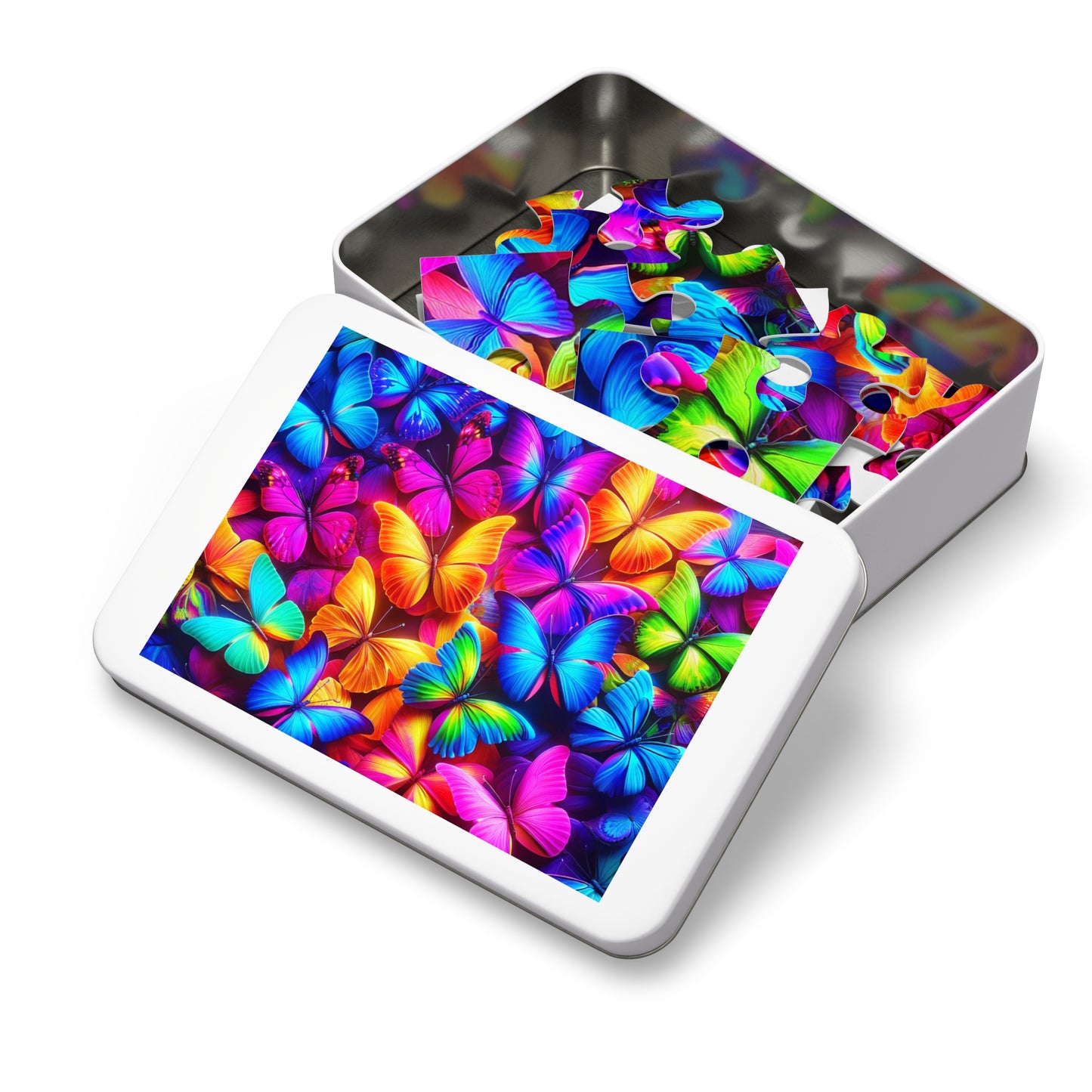 Neon Flutter. - Neon Butterflies Puzzle30, 110, 252, and 1000 Pieces