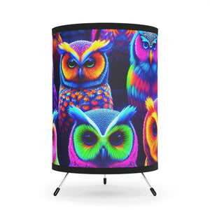 Neon Nocturne. - NEON Owls Art Tripod Lamp