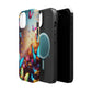 "Neon Butterfly Blooms" Neon Butterflies Premium Art Magsafe Magnet Tough IPhone 13 14 15 Pro Plus Max and Mini in Matte and Glossy Phone cases