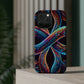 Vibrant Infinity Nocturne Neon Trippy Infinity Patterns Premium Art Magsafe Magnet Tough IPhone 13 14 15 Pro Plus Max and Mini in Matte and Glossy Phone cases