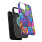 Vivid Nocturnal Neonatures Neon Owls Premium Art Magsafe Magnet Tough IPhone 13 14 15 Pro Plus Max and Mini in Matte and Glossy Phone cases
