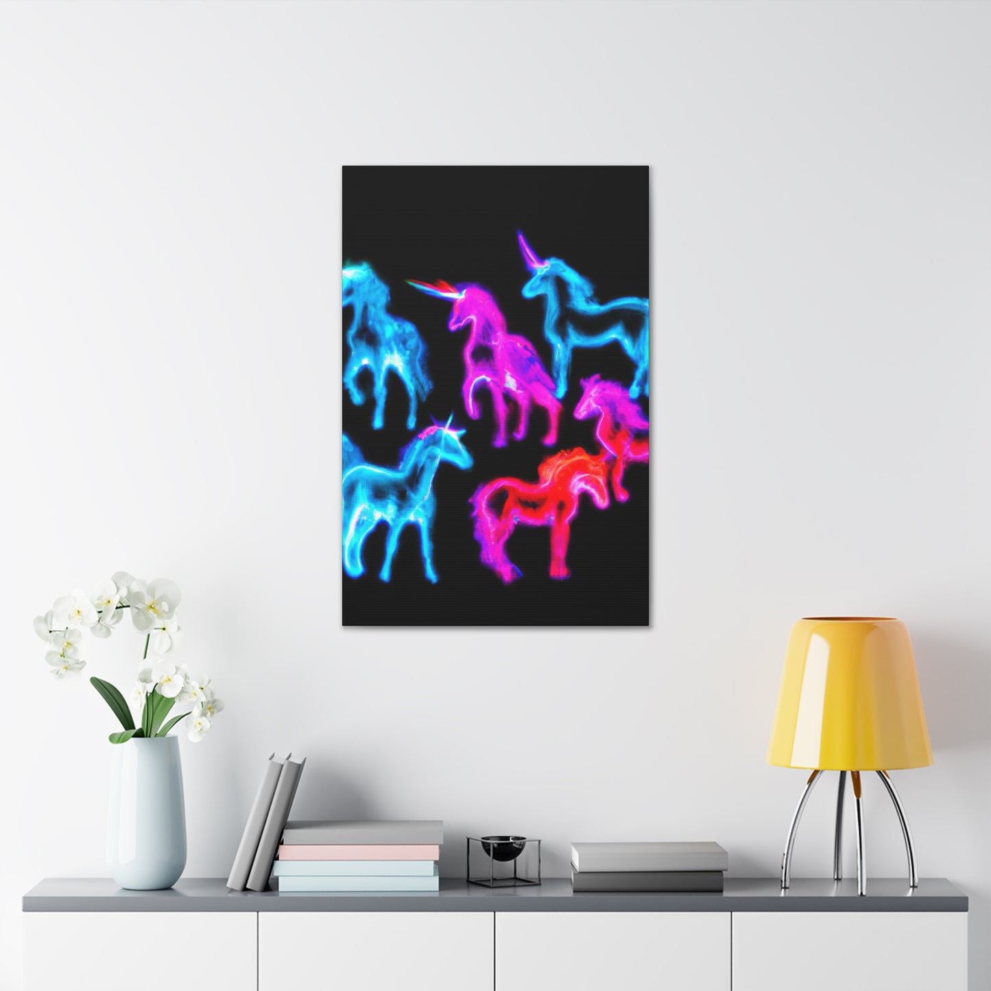 Neon Unicorn Fantasia NEON Unicorns Art Canvas