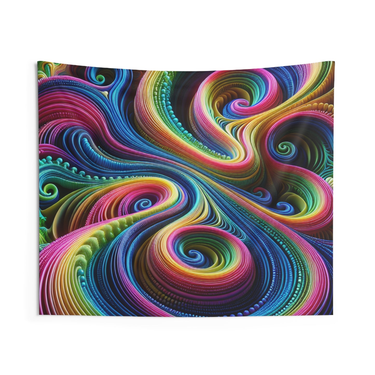 Vortex of Neon Radiance Infinity Patterns Art Tapestry