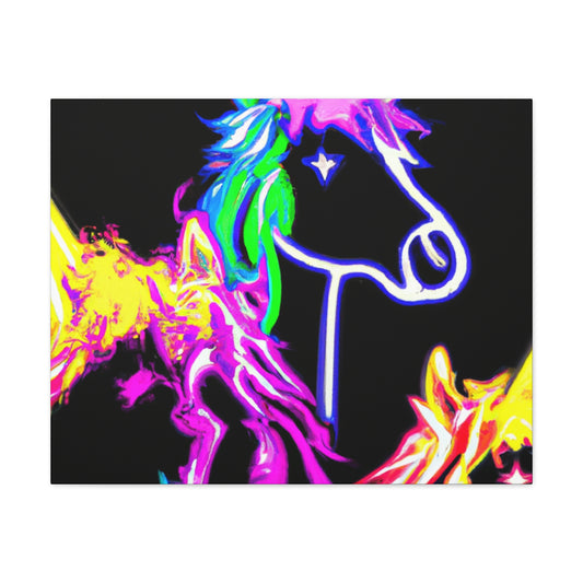 "Vibrant Neon Magic" NEON Unicorns Art Canvas