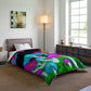 Neon Flight of Fancy. Butterflies & Mushrooms Comforter Blanket