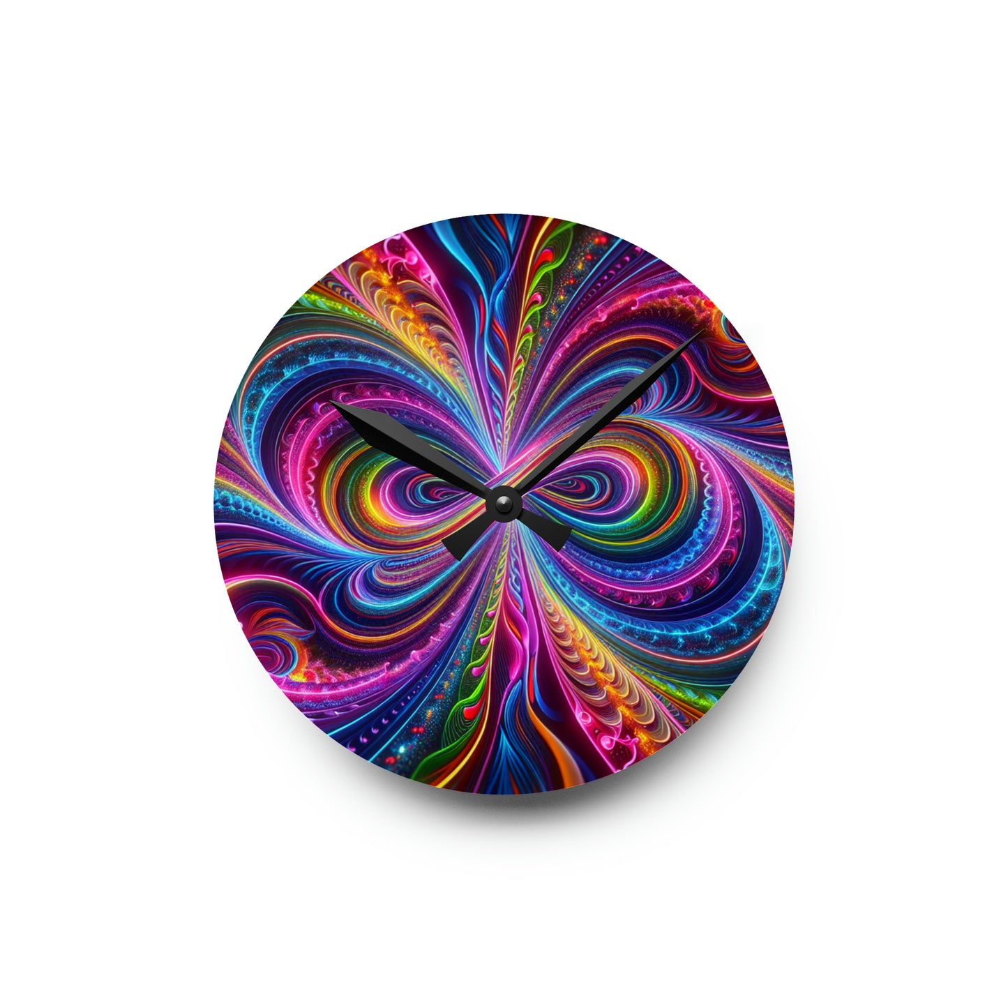 "Infinite Neon Bliss" Infinity Patterns Art Acrylic Clock