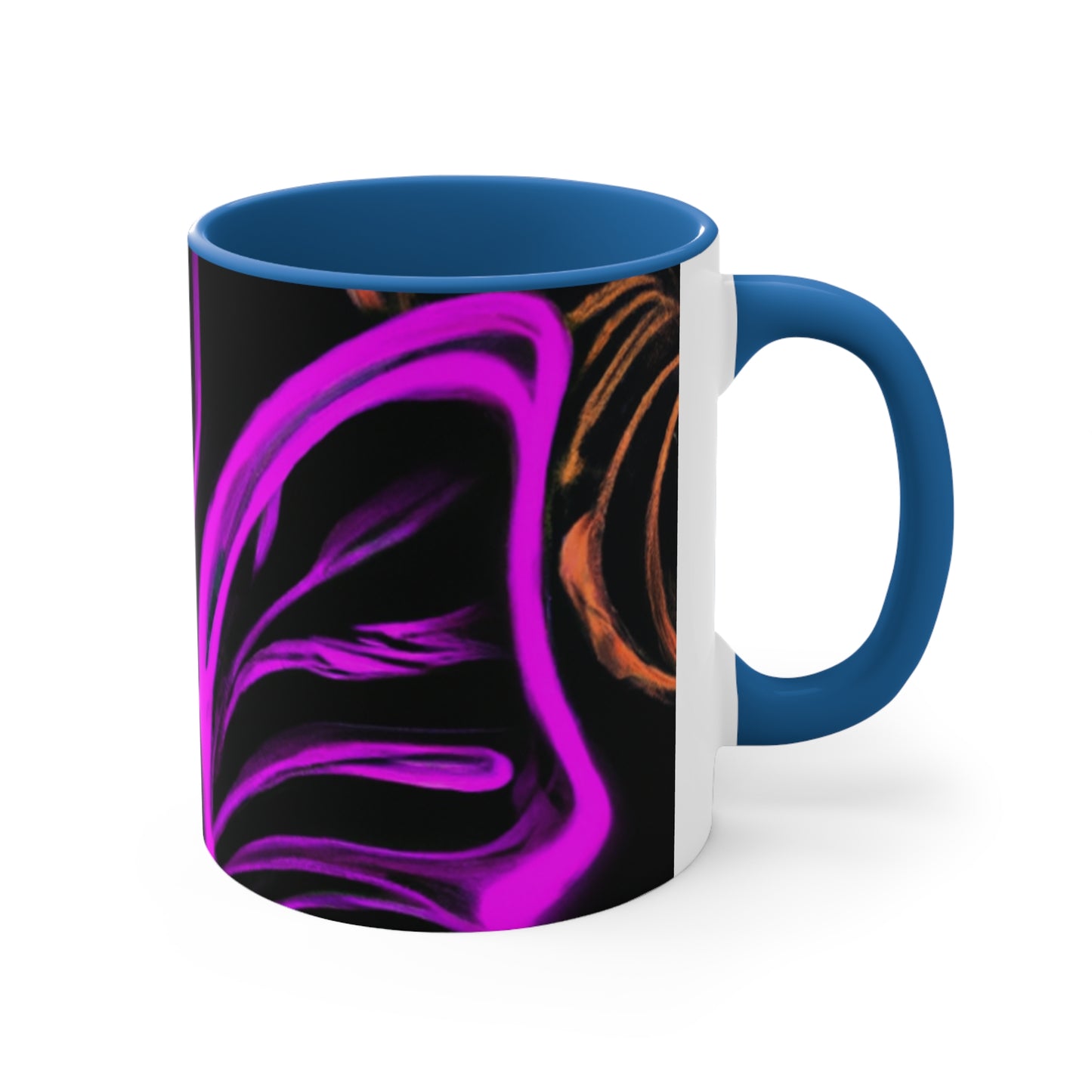 Vivid Nectarine Glitter Flutter Butterflies 11oz Mug