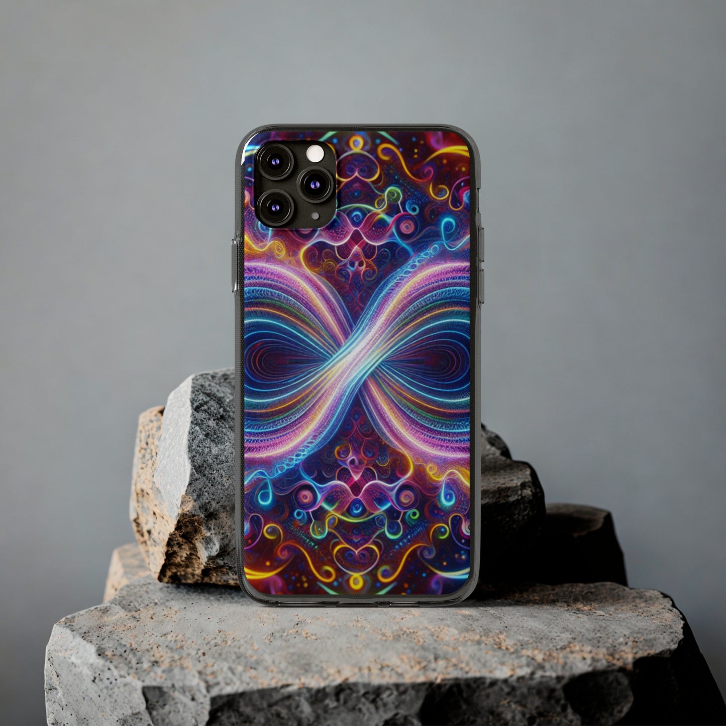 "Neon Infinity Bliss" Infinity Patterns Art Polycarbonate Phone Case