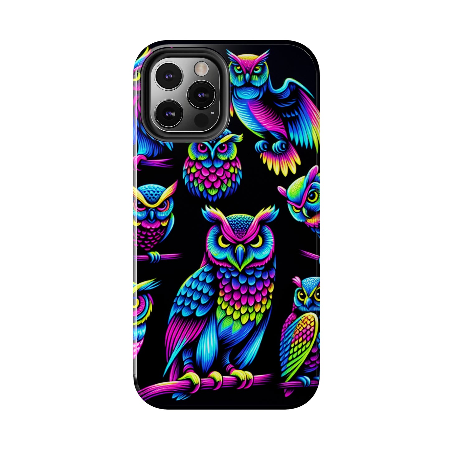 Neon Glowing Owls. NEON Owls Tough Phone Case