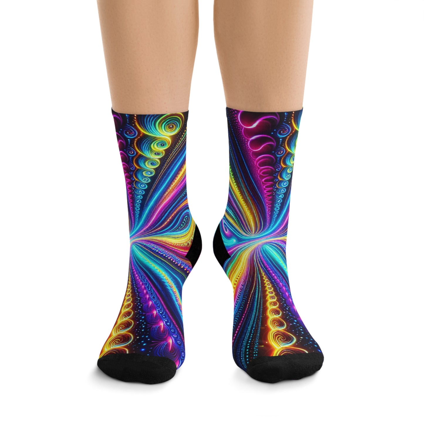 TDB Neon Dreamsky Infinity. Trippy Recycled Poly Socks