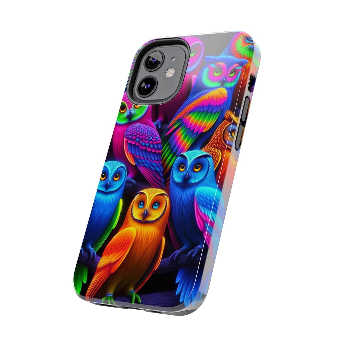 "Electric Vivid Night Owls" NEON Owls Tough Phone Case