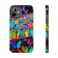 "Neon Butterfly Mural" NEON Butterflies Tough Phone Case Iphone 6 7 8 9 10 11 12 13 14 SE X XR XS Pro Max Mini Plus